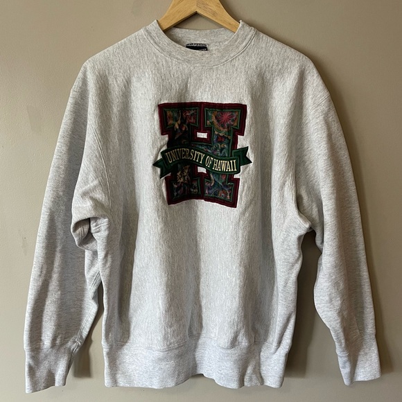 VINTAGE UNIVERSITY OF HAWAII JANSPORT Sweatshirt Made in USA Grey - Picture 2 of 9
